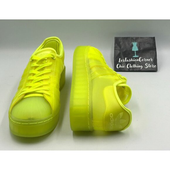 Adidas Superstar Women's Jelly Solar Yellow Platform Sneakers Sz 8.5 Wo's 3261 - Picture 11 of 16